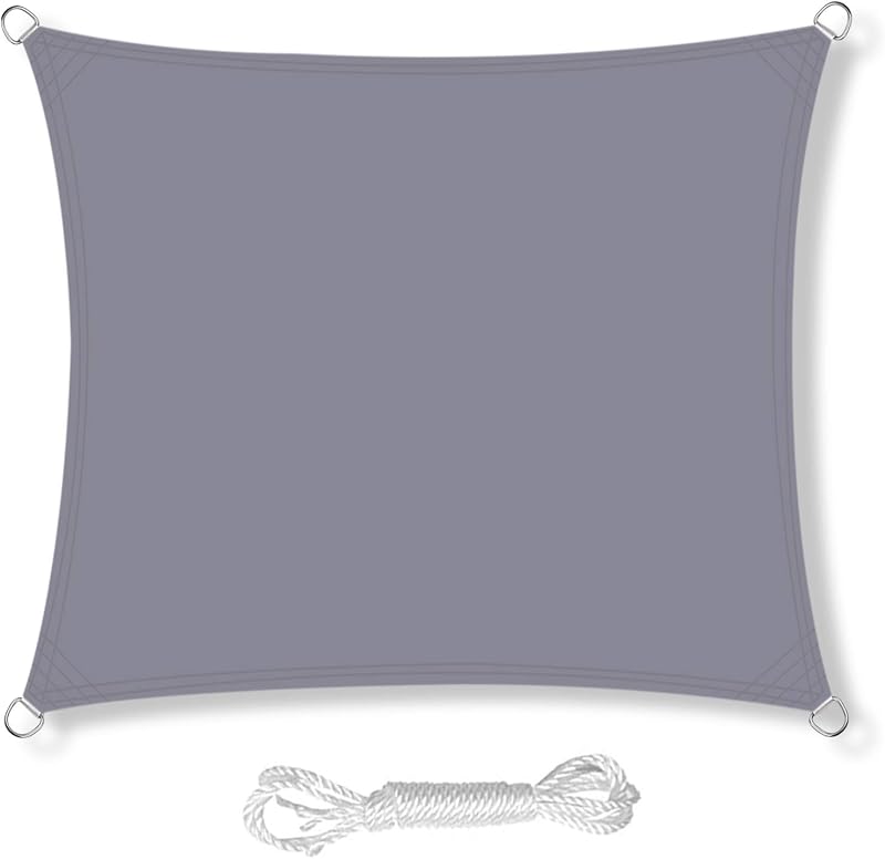 HEYOMART Sun Shade Sail 2m x 2m Square Grey UV 98% Waterproof Outdoor