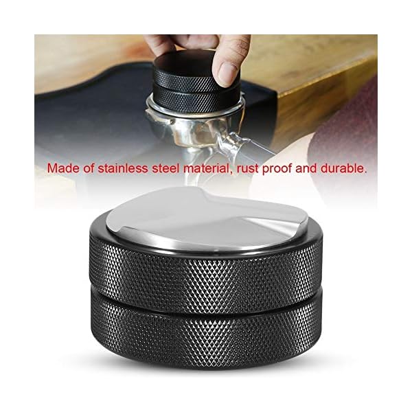 Tarente Kaffee Tamper 51mm, Tamper 51mm, 51mm Edelstahl-Kaffee Tamper Basis Kaffeebohne Presse Werkzeug Schwarz (DREI… – Bild 4