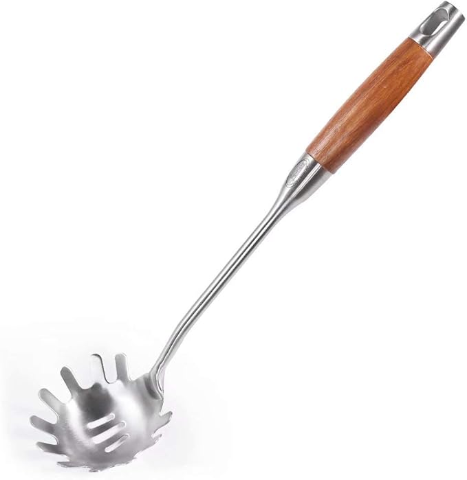 Newness 304 Stainless Steel Spaghetti Spoon, Professional Kitchen Pasta