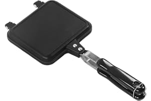 Double Sided Frying Pan, Non Stick Breakfast Frying Pan Sandwich Bread Maker Breakfast Pot Aluminum Alloy Flip Tray Barbecue 