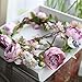 Flower Wreath Girl Head Rose Flower Crown Bridal Hair Accessories Wedding Headband Kid Party Floral Garlands Adjustable,White