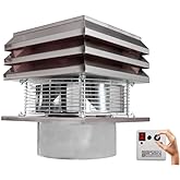 Ventilateur De Cheminée Professionnel Gemi 20cm - Pour Conduit Rond, Idéal Pour Améliorer L'extraction Des Fumées
