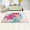Jiayangzi Mermaid Little Fish Area Rug Non-Slip Backing Floor Carpet Modern Geometric Rugs Home Decorator Indoor Outdoor Floor Runner Accent Mat for Living Room Bedroom Kids Room 31x20 in