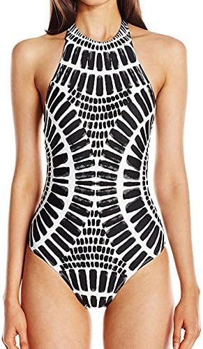 LEBESI Women's Modest Swimwear Backless One Piece Swimsuit(black) (Large)