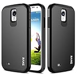 Galaxy S4 Mini Case, RANZ Hard Impact Dual Layer Shockproof Bumper Case For Samsung Galaxy S4 Mini (I9190) - Black