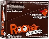 Roo'bar Organic Raw Energy Bars - Cacao Nibs - 1.05 oz - 12 Count