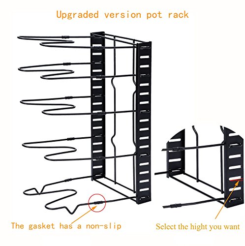 GEYUEYA Home Pan Pot Organizer Heavy Duty Height Adjustable Cookware Rack Holder for Kitchen Cabinet Pantry and Countertop - Easy Assembly - Thumbnail 3