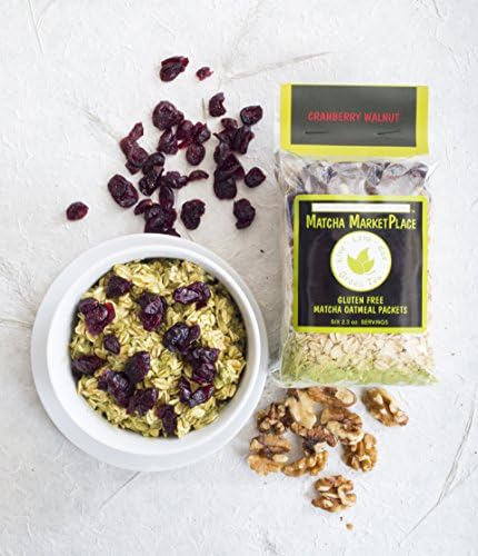 Matcha Oatmeal- Whole Grain Oats, Gluten Free, Combined with Matcha Green Tea Powder (Cranberry Walnut)