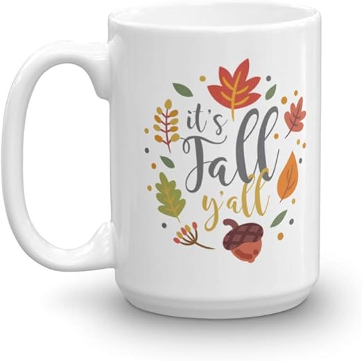 Amazon Com It S Fall Y All Autumn Leaves Design Coffee Tea