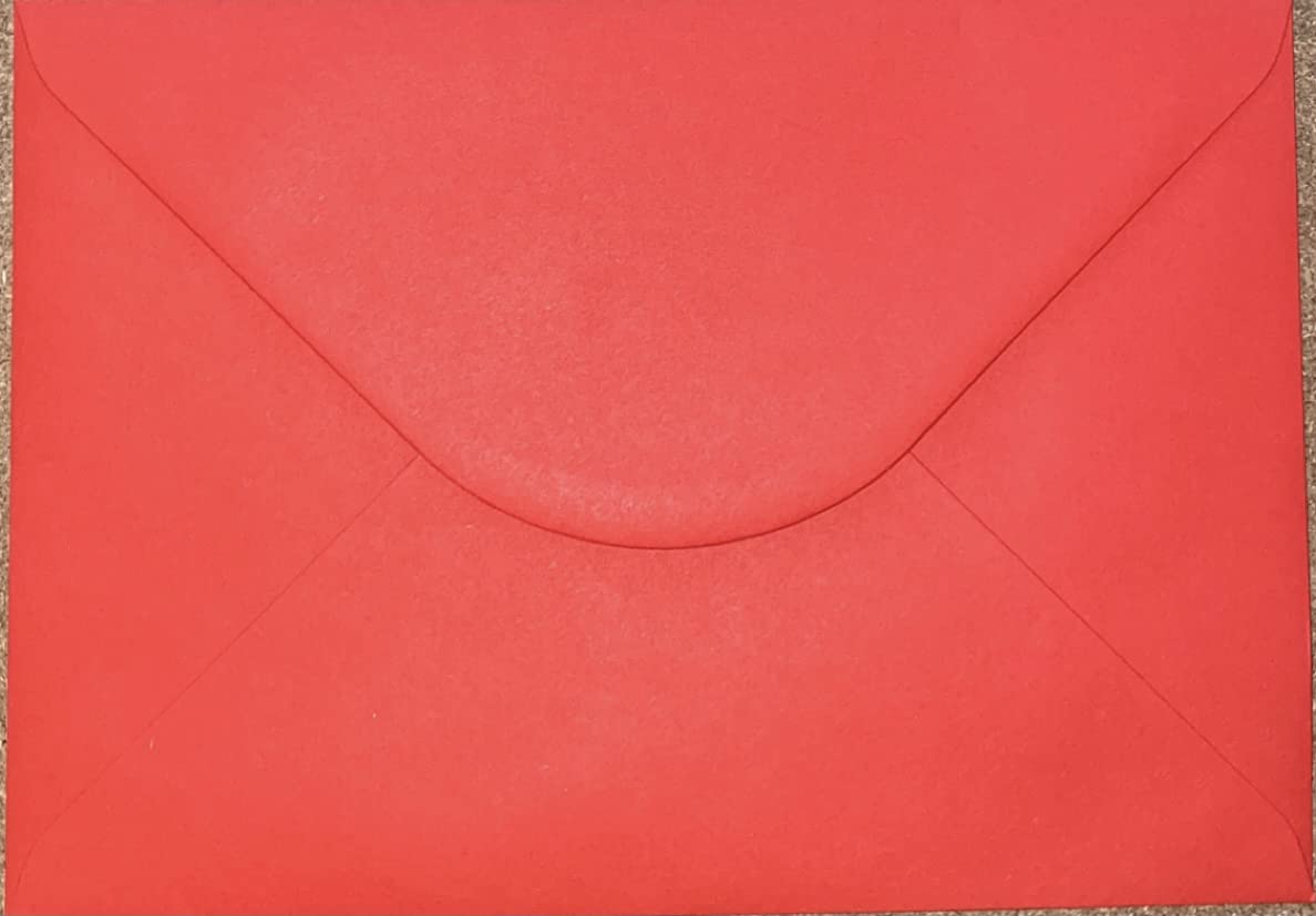 C5 Poppy Red C5 Coloured Envelopes for A5 Greeting Cards Wedding Invitation Crafts 162x229mm- Pack of 10 envelopes (Poppy Red)