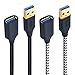 USB Extension Cable, Besgoods 2-Pack 6ft Braided USB 3.0 Extension Cable A Male to A Female USB Cable Extender for Keyboard, Hard Drive, Mouse, Xbox, Printer - Black White