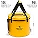 The Friendly Swede Collapsible Bucket with Lid, Folding Bucket for Camping, Travel & Gardening, Portable Water Bucket w/a Handy Tool Mesh Pocket, Collapsible Water Container, Camping Water Container