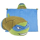 Comfy Critters Stuffed Animal Blanket - Teenage Mutant Ninja Turtles (TMNT), Leonardo - Kids huggable pillow and blanket perfect for pretend play, travel, nap time.
