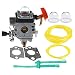 Hilom C1Q-S174 Carburetor with Primer Bulb Fuel Filter Line for STIHL FS87 FS90 FS100 FS110 FS130 HL90 HL95 HL100 HT100 HT101 KM90 KM100 KM110 SP90 Carb Trimmer 4180-120-0610 4180-120-0611 primary