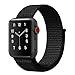 Uitee Smart Watch Band Dark Black Sport Loop, Uitee Newest Woven Nylon Band For Apple Watch Series 42Mm 3/2/1, Comfortably Light with Fabric Like Feel Wrist Strap Replacement with Classic Buckle