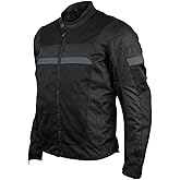 Vance Leather Mens Advanced All-Season Reflective Mesh & Textile Motorcycle Jacket w/CE Armor & Removable Liner