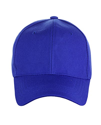 NYFASHION101 Unisex Plain Adjustable Hook and Loop Baseball Cap VEL100, Royal Blue