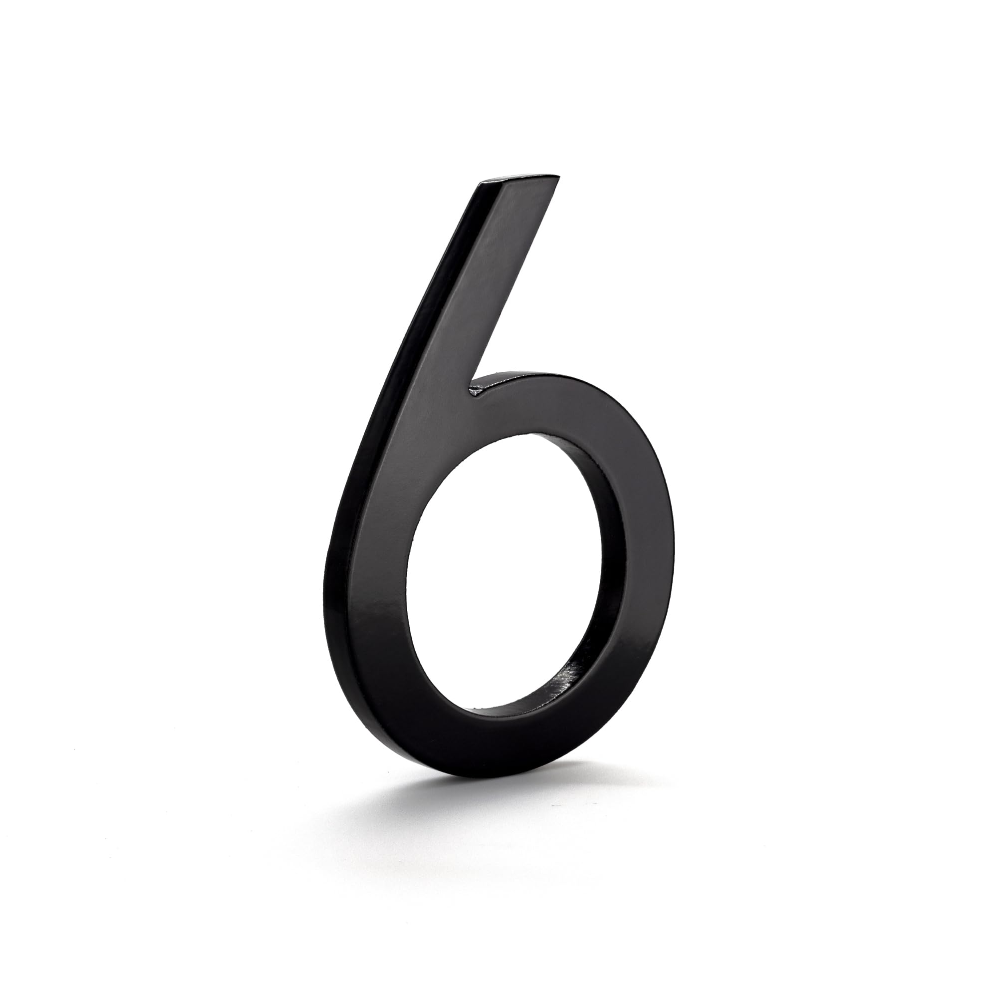 16 Inch Black Alumunim floating or flat Modern House Number 6 Image