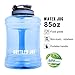 BOTTLED JOY 2.5L Water Jug with Handle, BPA Free Reusable Gym Sports Drinking Large Capacity Water Bottle Container 85oz 2500ml (Transparent Blue)