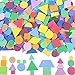 Sumind 1000 Pieces Foam Shape Stickers Self Adhesive Felt Shape for Kids Crafts Mini Arts and Crafts Geometric Foam Stickers Preschool Assorted Colors (Circle, Square, Triangle)