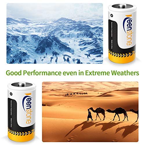 Keenstone Rechargeable D Batteries, 1.2V 10000mAh Ni-MH High Capacity D Size Battery (4 Pack)