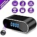 Hidden Camera Clock, WiFi Spy Security Camera Indoor, 1080P Nanny Cameras and Hidden Cameras with Night Vision and Motion Detective, Perfect 150 Angle Camera Alarm Clock for Home and Office
