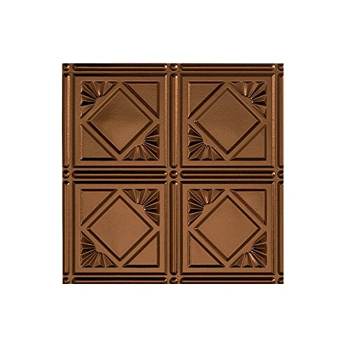 Fasade Easy Installation Traditional 4 Oil-Rubbed Bronze Glue Up Ceiling Tile / Ceiling Panel (2' x 4' Panel)