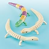 Flexible Jointed Wooden Lizards for Children to Paint & Decorate- Pack of 3