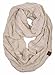 Funky Junque Women's Super Soft Warm Infinity Scarf, Cozy Cable Knit Circle Wrap for Fall and Winter - Beige