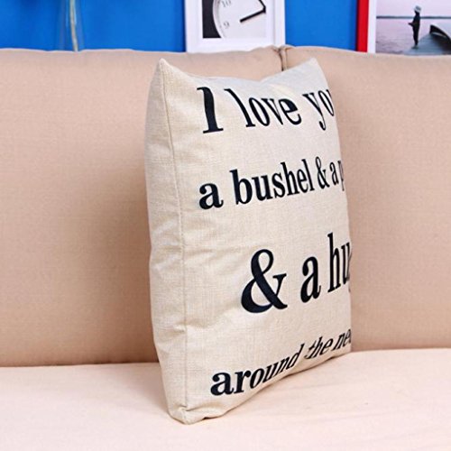 Clearance! Napoo I Love You A Bushel And A Peck Letter Print Sofa Bed Home Decor Pillow Case Cushion Cover