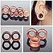 Longbeauty 2Pair Vintage Brown Natural Wood Double Flared Hollow+Saddle Tunnels Ear Plugs Stretcher Gauges 8MM=0G