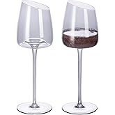KAMMAK Wine Glasses Set of 2, 9.47 oz Hand Blown Crystal Bordeaux Wine Glasses, Thin Rim & Long Stem, Perfect for Red & White, Daily Use, Wedding or Birthday Gift with Gift Box, XH-H240 Gray