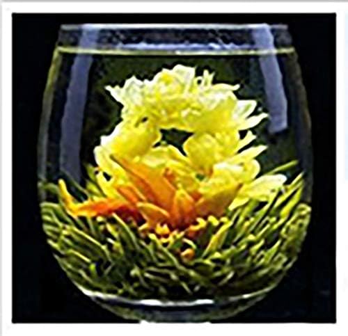 Organic 100% Natural Raw 12 Blooming Green Tea Balls Gift Bag with Lily and Jasmine Flowers