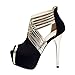 fereshte Women's Peep-Toe Platform Stiletto High Heels Dress Sandals Black EU40