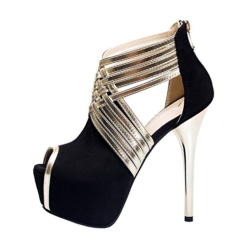 Fereshte womens sexy fashion peep-toe stripe sandals super high h…