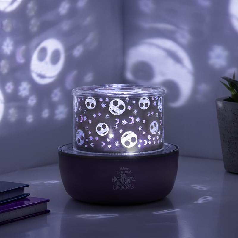Photo 1 of Paladone Nightmare Before Christmas Officially Licensed Projector Lamp with Interchangeable Jack Skellington Creepy Sounds and Scenes, 4 Light Modes, Decorative Light