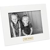 Isaac Jacobs 5x7 Wood Sentiments The Girls Picture Frame, Horizontal Keepsake Photo Frame with Easel and a Hanging Tab for Tabletop, Desktop & Wall Display, (White 7x5)