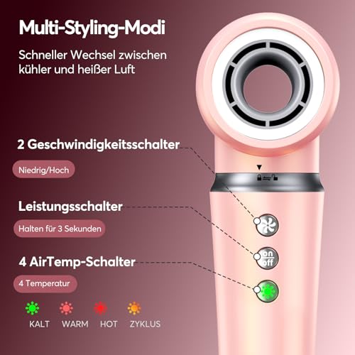 Bopcal 5 in 1 Airstyler, Multifunktionaler Hairstyler Set mit 160000 U/Min Ionen Föhn, Auto-Wrap Lockenstab,Glätteisen, Keine Hitzeschäden, Schnelles Trocknen & Volumen, Muttertagsgeschenk für Frauen