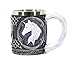 Black and White Purple Celtic Mug with White Unicorn Head