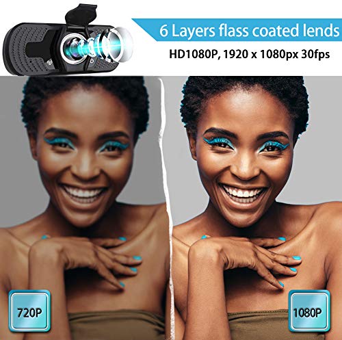 1080P Full HD Auto Light Correct Webcam with Built-in Noise Reduc Microphone & Privacy Cover, Desktop or Laptop Computer USB Webcam for Video Callin Conferencing Gaming Live Streaming Online Class