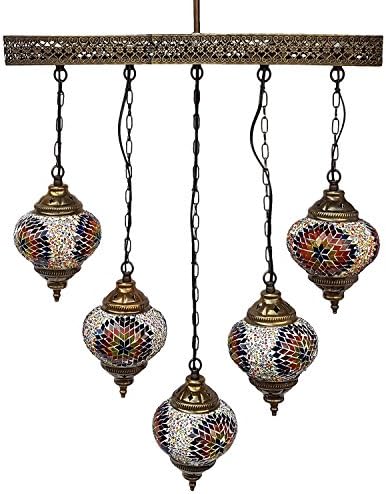 Mosaic Lamp,Dimensions ; 31,49 inches , Chandelier , Pendant Light, Hanging Lamps, Ceiling Lighting, Boho Lamps, Eclectic Decorating, Moroccan House, Turkish Lights, Rustic Furniture, Christmas Gift