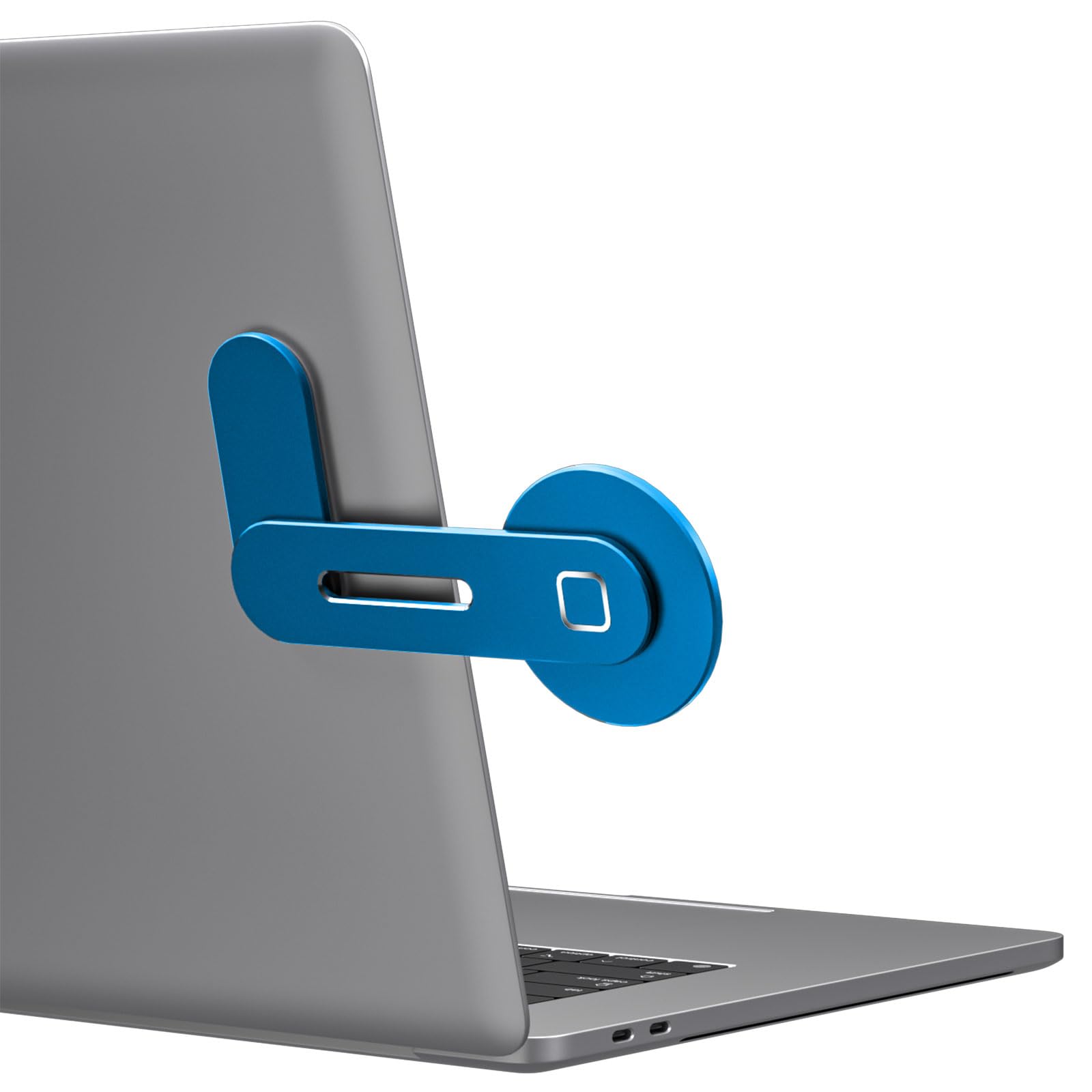 CloudValley Adjustable Laptop Stand, Magnetic Phone Holder, Aluminum Slim Computer Monitor Side Mount Clip for iPhone MagSafe Series & All Phones, Portable Foldable Computer Expansion Bracket, Blue — image 1