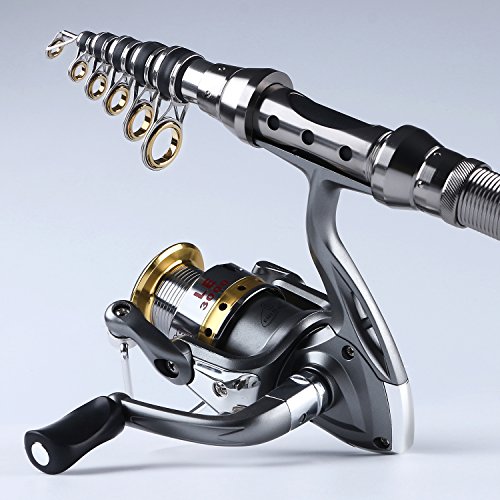 BlueStraw Fishing Rod and Reel Combos FULL Kit, Travel Spinning