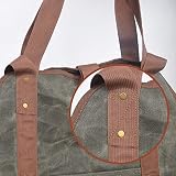 Namvo Waxed Canvas Log Tote Bag Firewood Carrier Holder Indoor Fireplace Hearth view 4