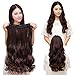 MONOTELE Fashion straight 23 3/4 full head Clip In Hair Extensions with 5 clips long (Dark brown Curly) by MonoTele