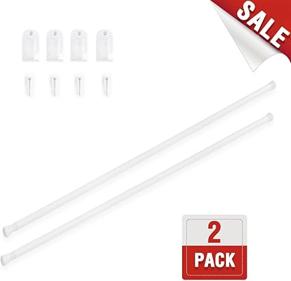 French Door Curtain Rods No Drill White Cafe Curtain Rod For Tier