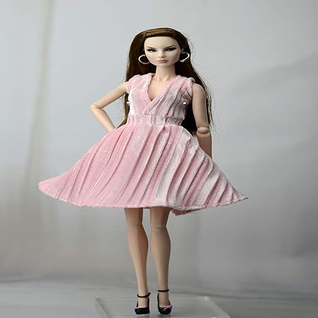 FidgetGear Classical Short Formal Dress for 30Cm Girl Doll Accessories Pale Pinkish Gray