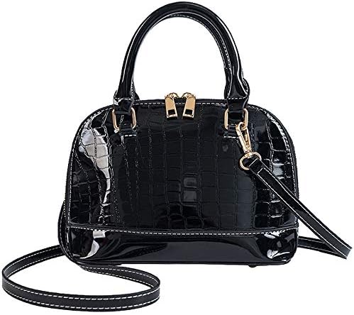 Danse Jupe Women Mini Dome Satchel Purse Faux Leather Crocodile Pattern Zip-Around Top Handle Shoulder Handbag