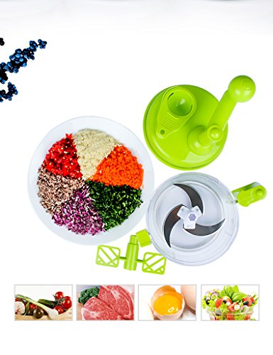 TENTA TENTA KITCHEN Tenta Kitchen 3.2-Cup/800ml Hand Crank Food Processor/Manual Food Chopper/Meat Grinder/Vegetable Dicer And Mincer/Fruit Blender With Egg Separator