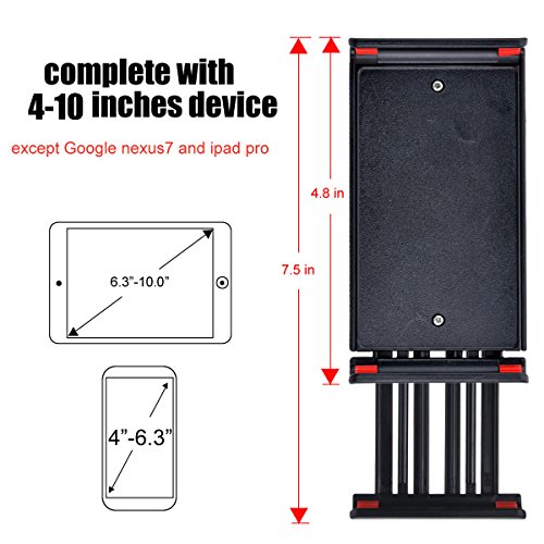 Phone Holder, 27.5" Flexible Mount Holder Arm Clip Rotating Cell Phone Holder for Desk for Phones, 4-10.1 Inch Device (Black)